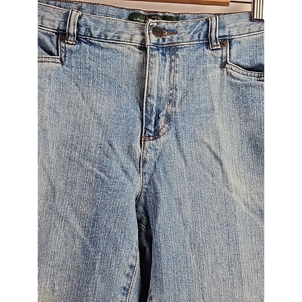 Lauren Jeans Co Cropped Light Wash Denim Womens Capri Size 12 LRL Ralph Lauren - Picture 2 of 11